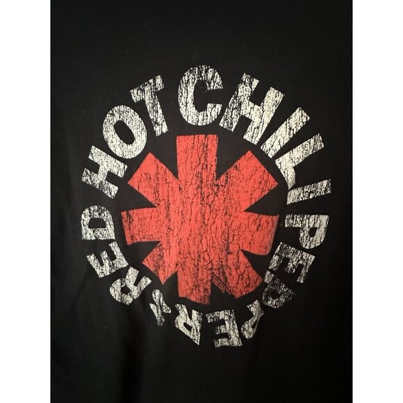 Red Hot Chili Peppers - T Shirt with Bright Red Asterisk Logo - Size XL - Black - Picture 2 of 4